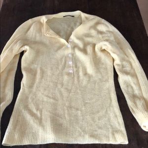 Canary yellow cashmere sweater by Maya